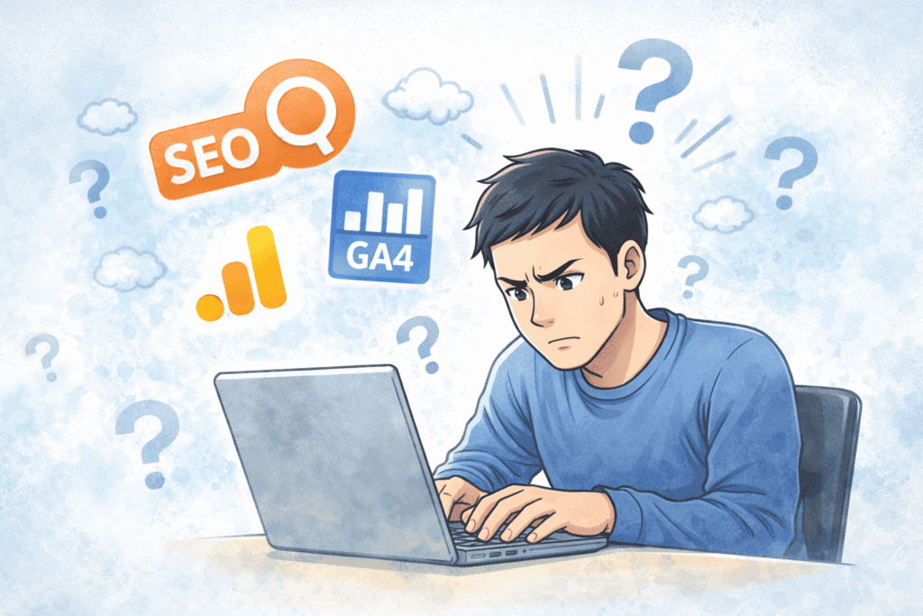 ブログが上手く成長せず困っている様子